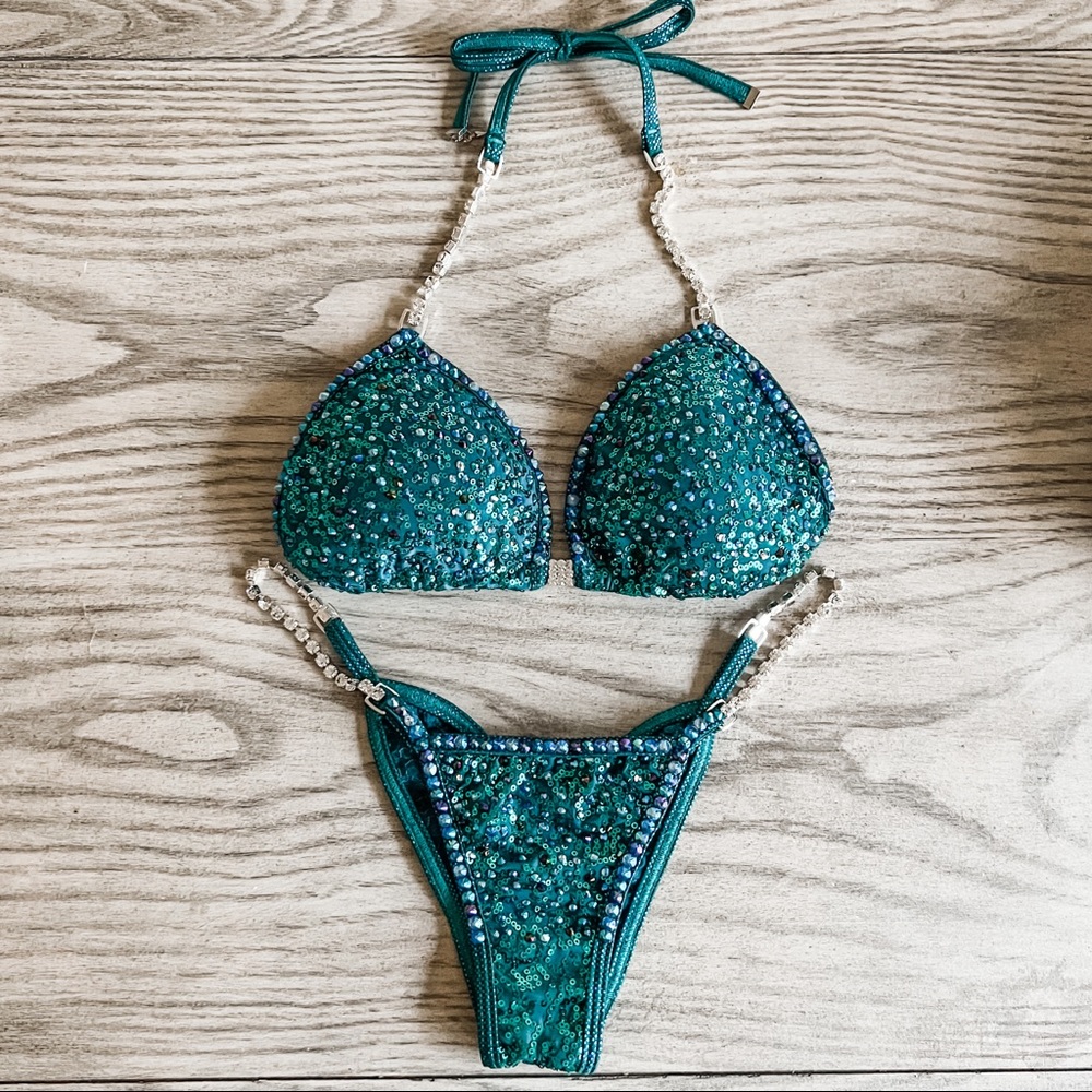 Teal Angel Competition Bikinis